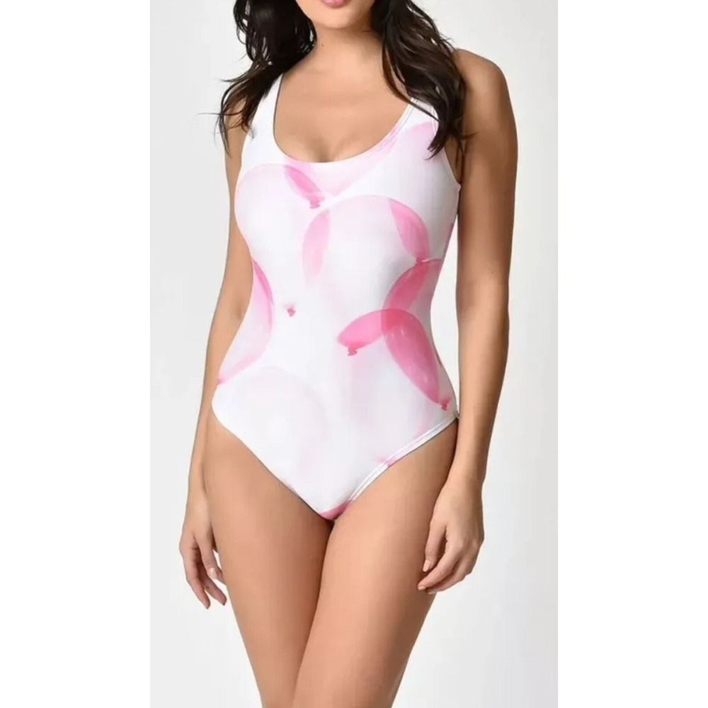 Unique Vintage Swim Women's Balloon Print One-Piece SwimSuit Size Small NEW